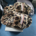 Balenciaga fur slides leopard